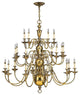Hinkley Cambridge Double Extra Large Three Tier, Burnished Brass