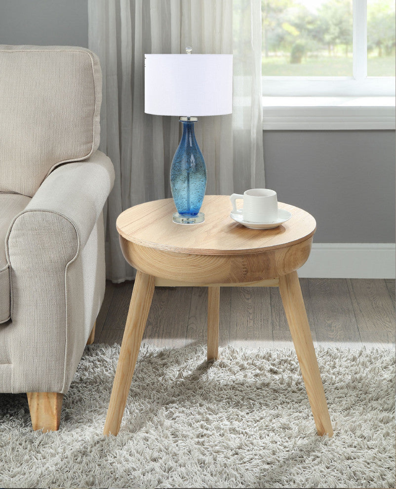 Set of 2 Shades of Blue Bubble Glass Table Lamps