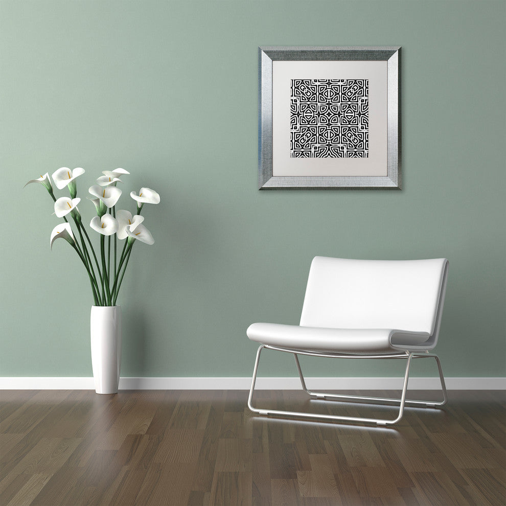 Color Bakery 'Alhambra' Art, Silver Frame, White Matte, 16"x16"