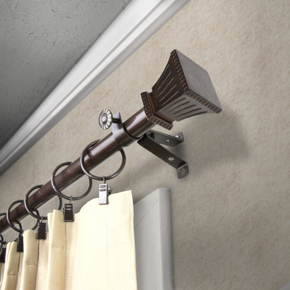 Aldo 13/16" dia. Curtain Rod, Cocoa, 18-28"