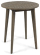 GDF Studio Fitch Outdoor Round Acacia Wood Bistro Table, Gray