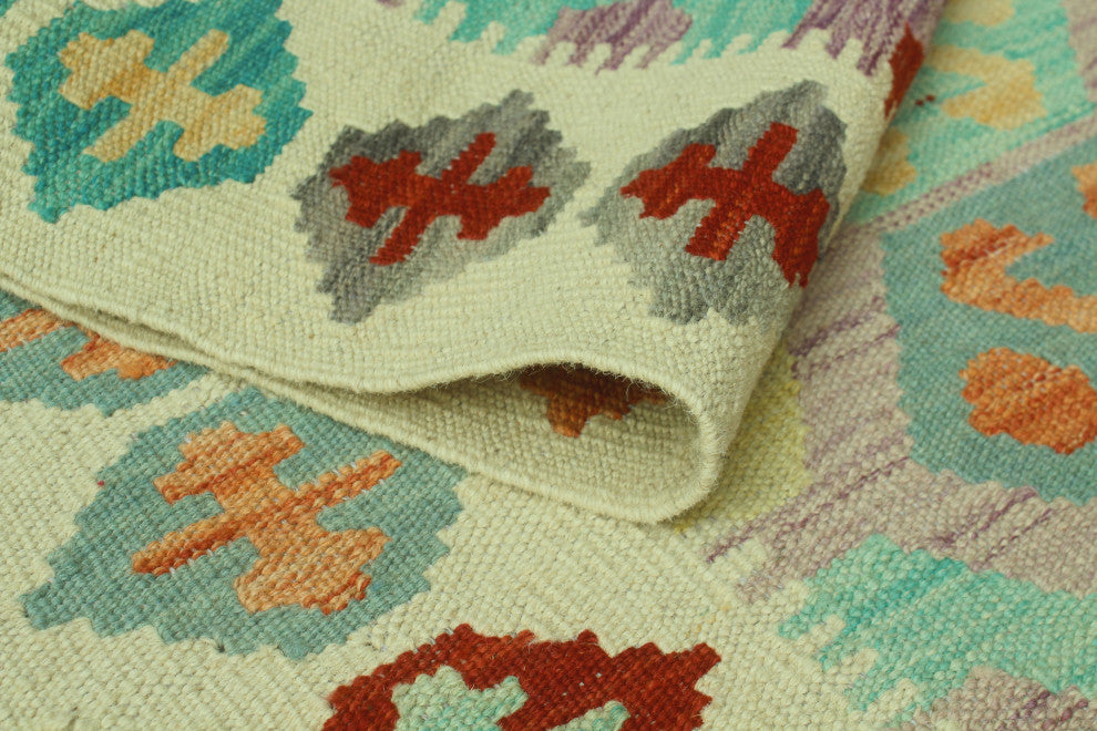 Sangat Kilim Senay Ivory/Rust Runner, 2'6x6'2