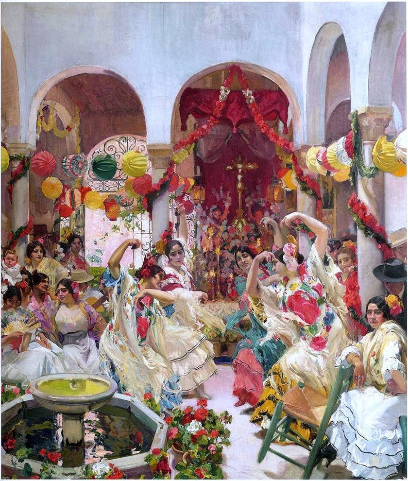 Joaquin Sorolla Y Bastida Seville  the Dance, 20"x25" Gallery Wrapped Canvas