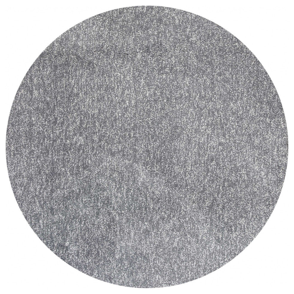 HomeRoots 6' Round Grey Heather Plain Indoor Area Rug