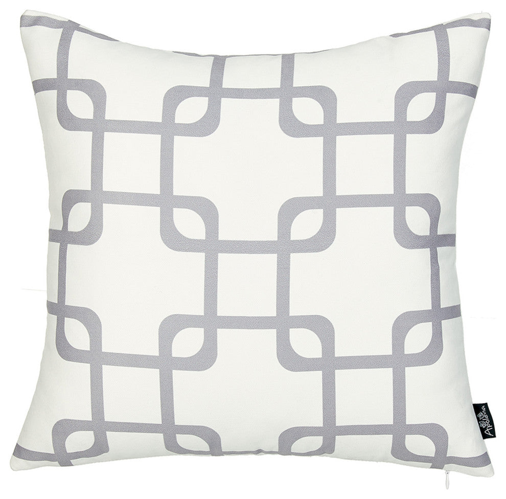 Black And  Yellow Zig Zag Decorative Throw Pillow Cover, White, Cloud Gray