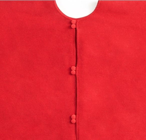 Handmade Contemporary Pebble Pattern Christmas Tree Skirt in Red