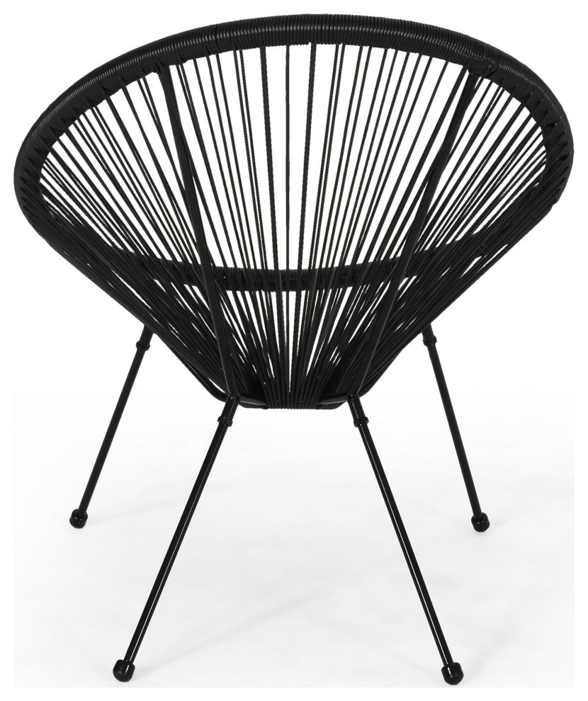 Major Outdoor Hammock Weave Chair With Steel Frame, Set of 2, Black, Black