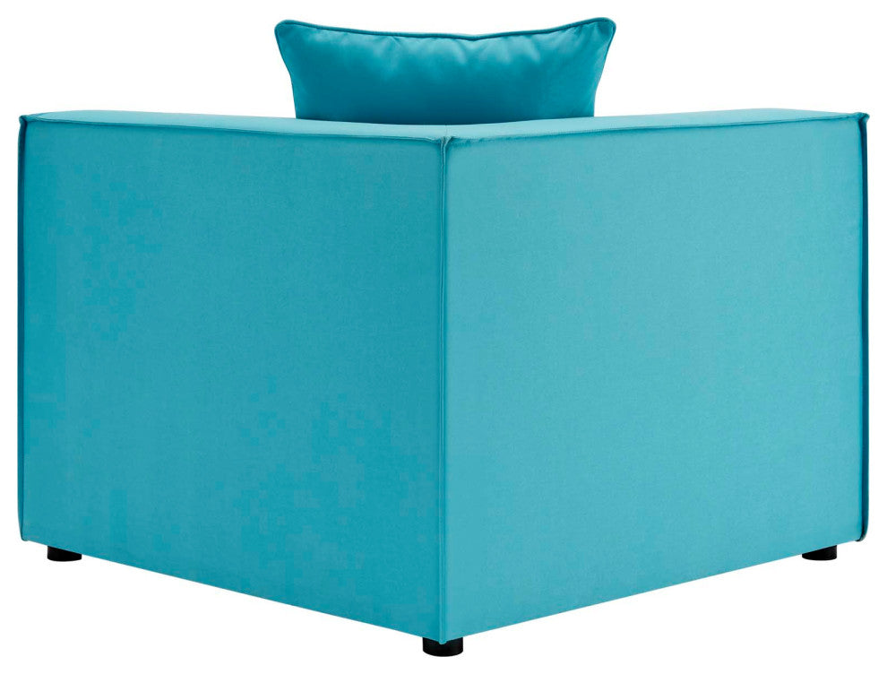 Lounge Sectional Sofa Set, Fabric, Blue, Modern, Outdoor Patio Balcony Garden