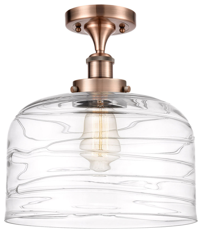 Innovations 916-1C-AC-G713-L 1-Light Semi-Flush Mount, Antique Copper