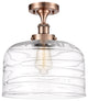 Innovations 916-1C-AC-G713-L 1-Light Semi-Flush Mount, Antique Copper
