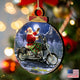 Santa Motorcycle Rider Wooden Ornament by Dona Gelsinger