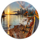 Vancouver Downtown Panorama, Landscape Disc Metal Artwork, 11"