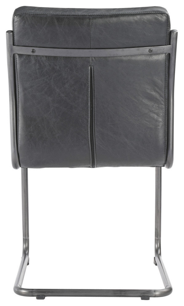 Ansel Dining Chair Onyx Black Leather, Set of 2