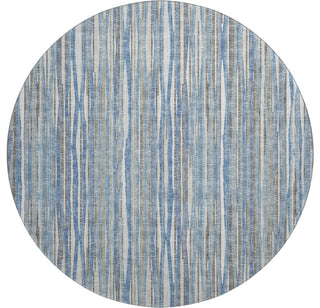 Premium Machine Washable Mayfield AMF31 Blue 8' x 8' Round Rug