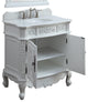 33 Inch Traditional Antique Style White Benson Bathroom Sink Vanity