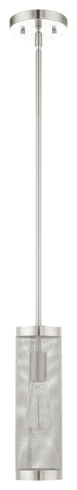 Livex Lighting Industro 1 Light Brushed Nickel Mini Pendant