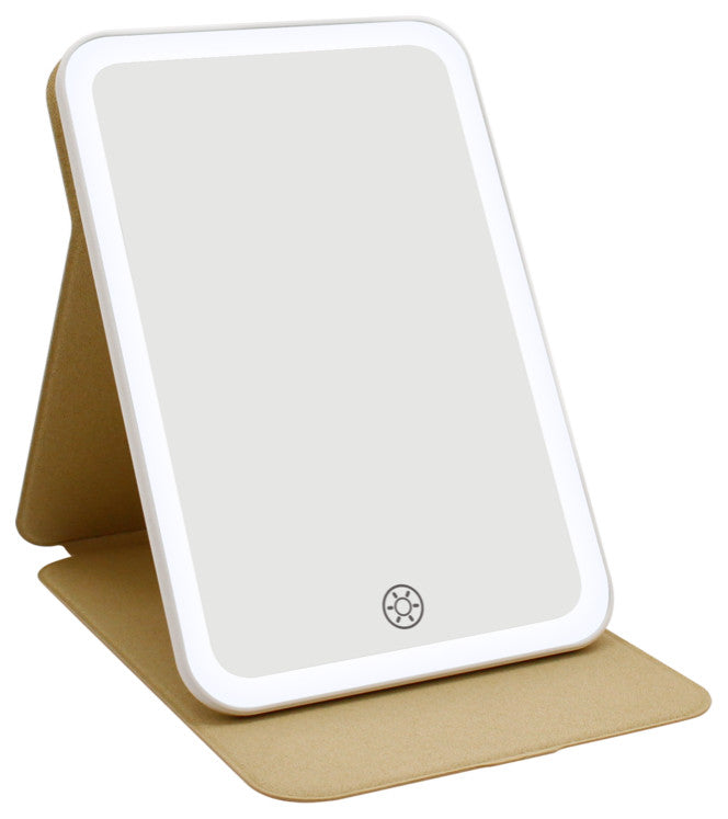 Touch Tablet Mini Tri Tone Led Makeup Mirror, Champagne Gold