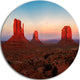 Sunset In Monument Valley, Landscape Round Wall Art, 36"
