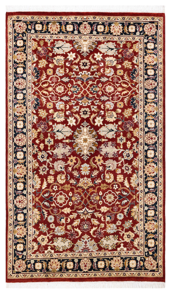 Orai, One-of-a-Kind Hand-Knotted Area Rug Red, 3'1"x5'2"