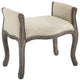 Modway Avail Vintage French Upholstered Polyester Fabric Bench in Beige