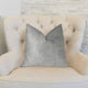 Silver Moon Gray and Silver Luxury Throw Pillow, 12"x20"