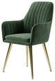 Modern Dining Chair Velvet Upholstered Dining Chairs With Arms, Set of 2, Green