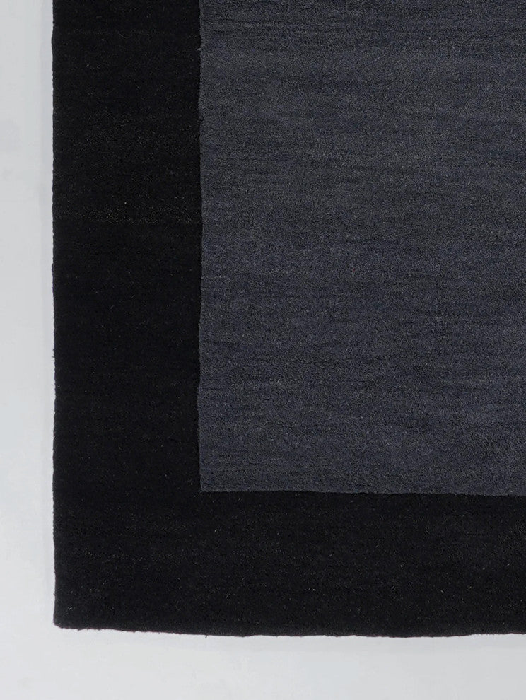 HAND TUFTED WOOL ECO-FRIENDLY AREA RUGS-Charcoal&Black Color,Contemporary