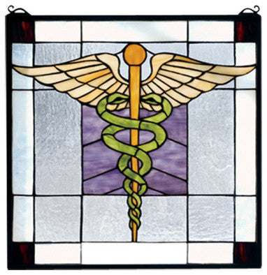 Meyda lighting  81519 18"W X 18"H Medical Stained Glass Window