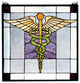Meyda lighting  81519 18"W X 18"H Medical Stained Glass Window