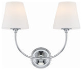 Sylvan 2-Light Wall Mount, Polished Chrome
