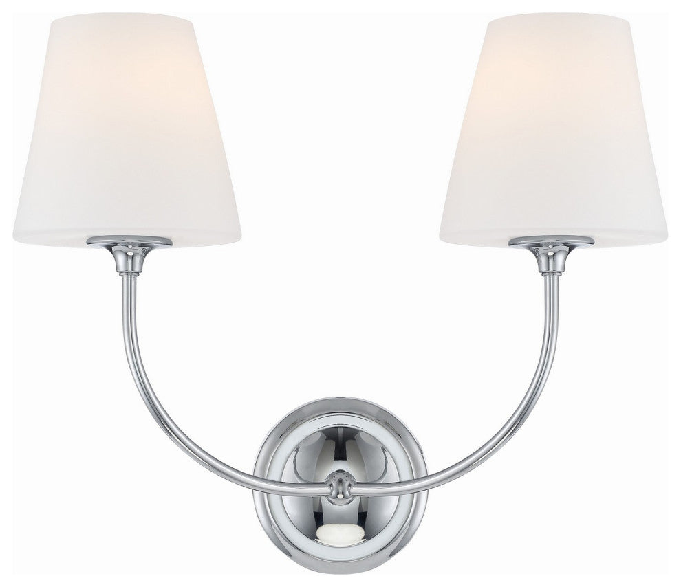 Sylvan 2-Light Wall Mount, Polished Chrome