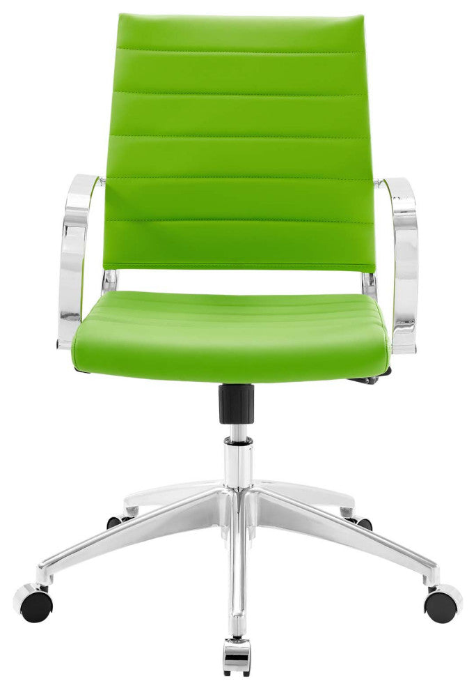 Computer Work Desk Chair, Faux Leather, Green, Modern, Home Business Office