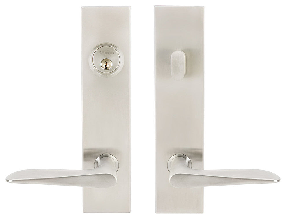 Ecco Lever, Tubular Entry, Single Cylinder, Right Hand, Satin Stainless Steel