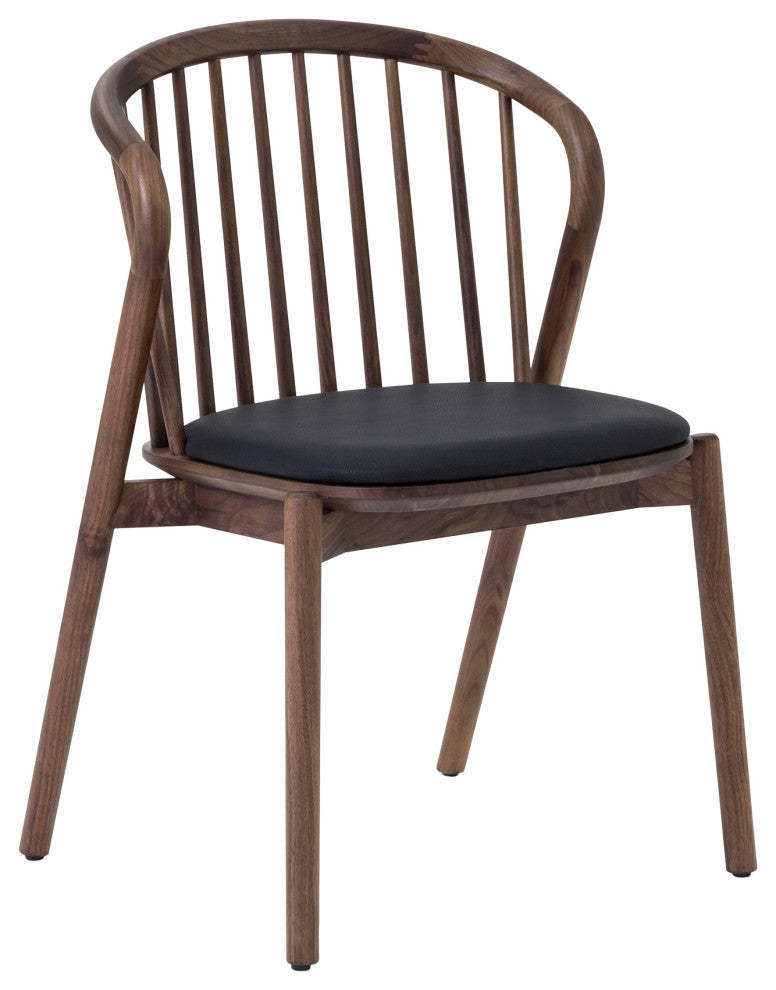 Pasadena Echo 6-Piece Oval Dining Set, Buffet Black Oak Walnut Finish Chairs