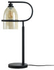 Radiance Black Lantern-Inspired Table Lamp Clear Shade