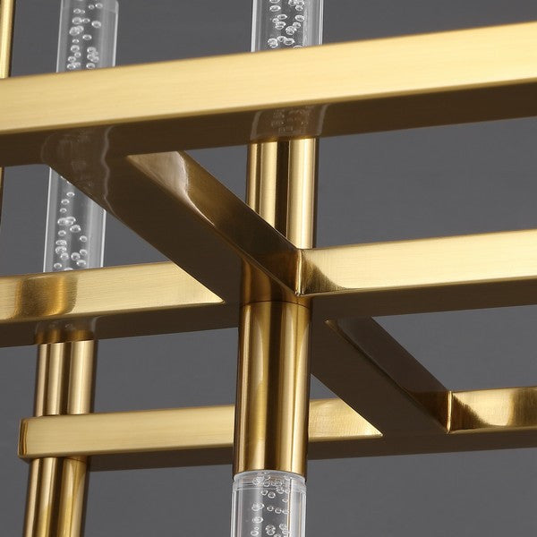 Safavieh Couture Evaria Acrylic Tube Chandelier, Gold