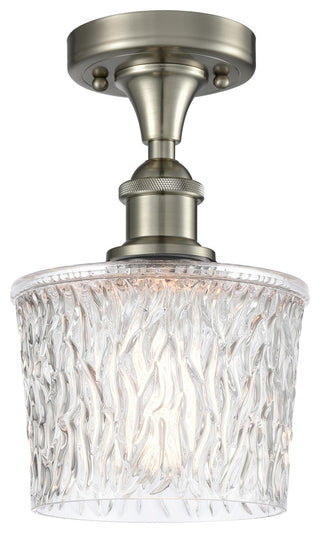 Niagra 1-Light Semi-Flush Mount, Brushed Satin Nickel, Clear