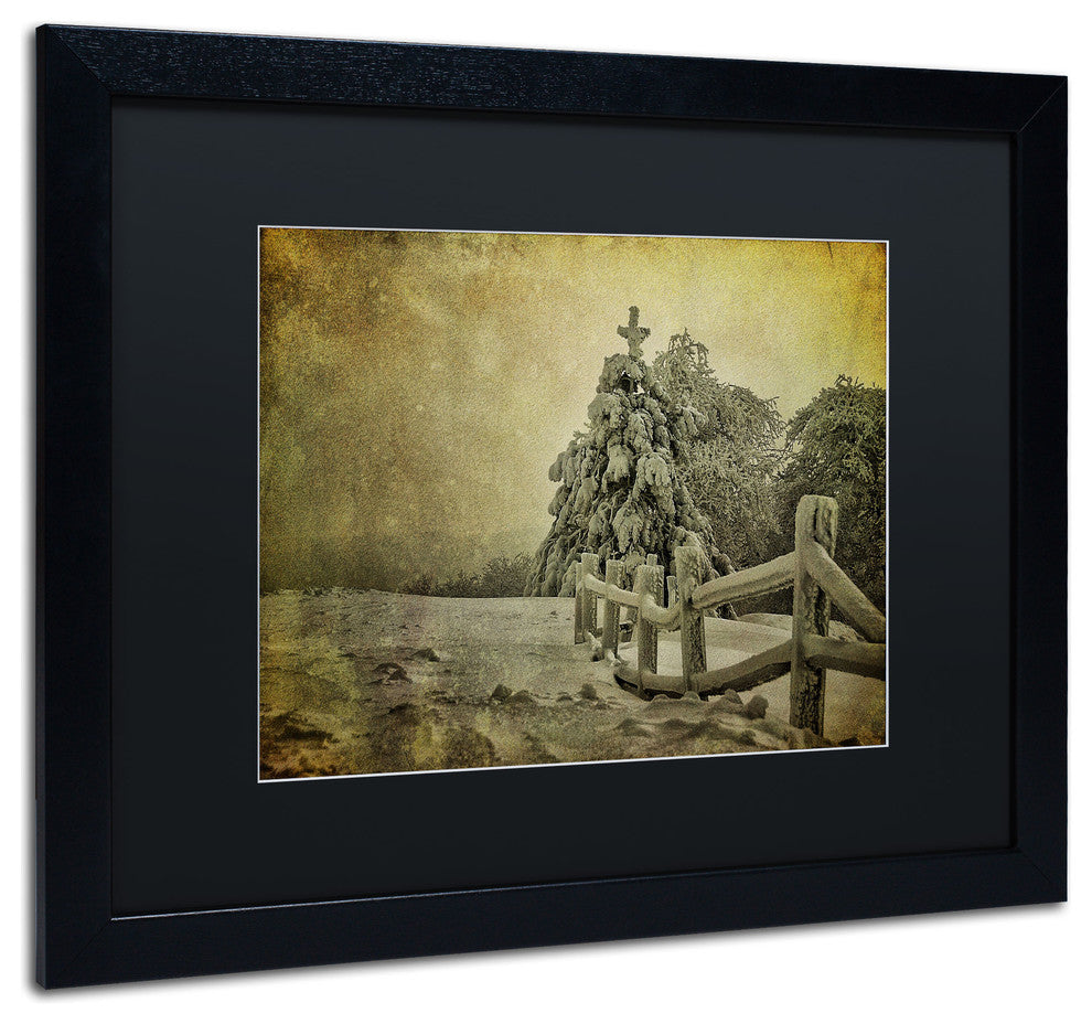 'Oh Christmas Tree' Matted Framed Canvas Art by Lois Bryan