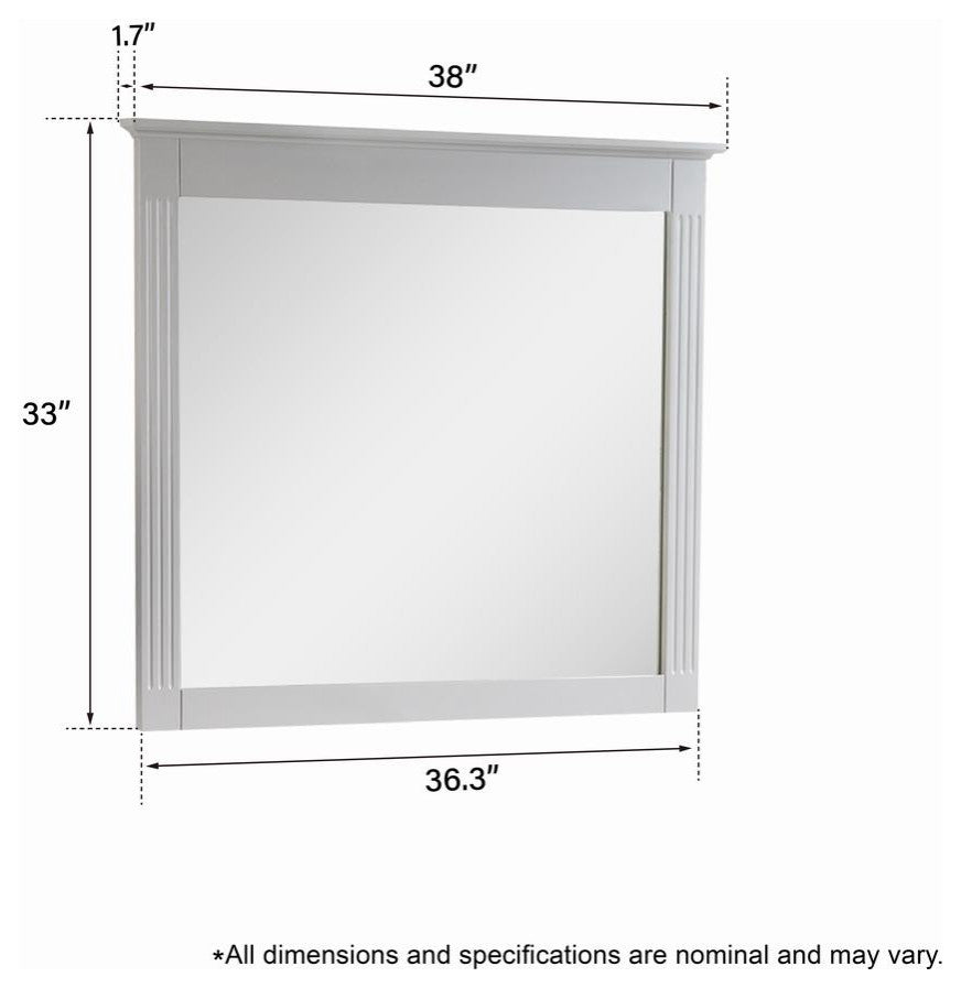 Solid Wood Bathroom Vanity Mirror for Wall Mounted, Titainum Grey, 38x33