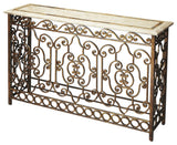 Butler Contessa Iron and Fossil Stone Console Table