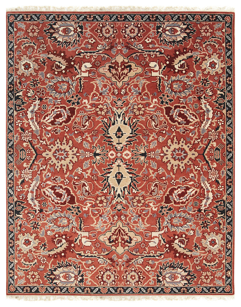 EORC Rust Hand Knotted Wool Sultanabad Rug, 10'x14'