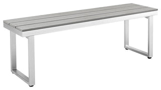 50" Aluminum Patio Outdoor Dining Bench - Grey