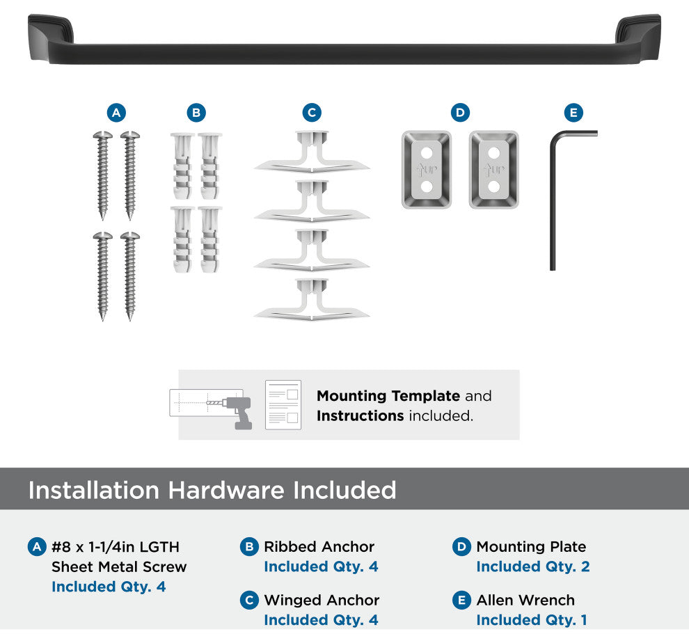Amerock Revitalize Traditional Towel Bar, Matte Black, 24" Center-to-Center