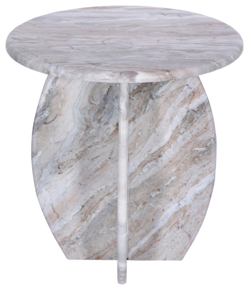 Formentera Marble Coffee Table, Brown, End Table