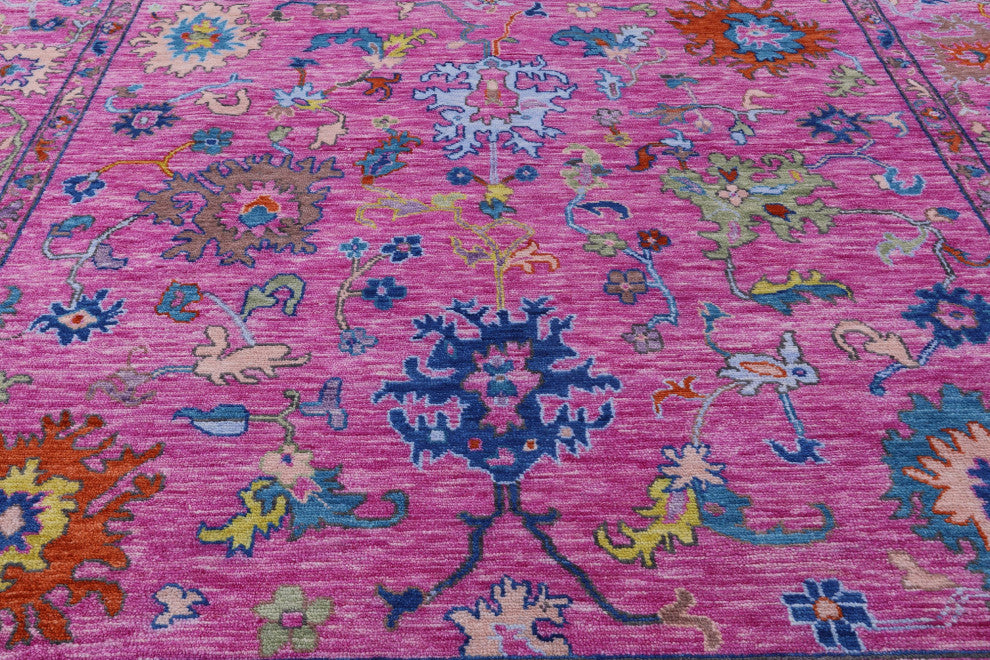 10' Square Turkish Oushak Handmade Wool Rug - Q13546
