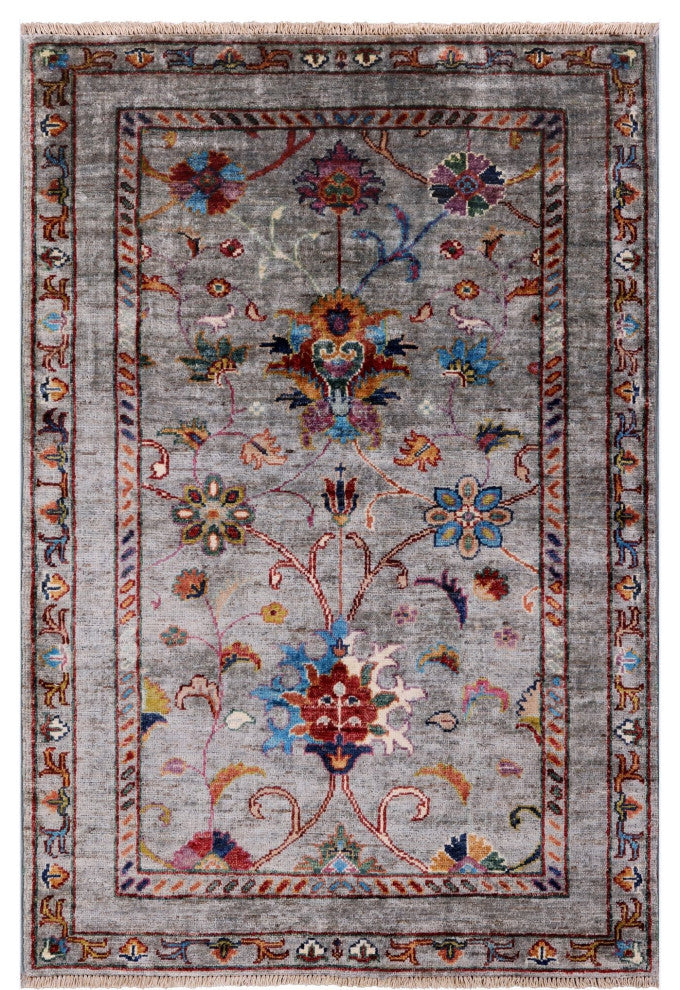 2' 9" X 4' 2" Persian Tabriz Handmade Wool Rug Q9674