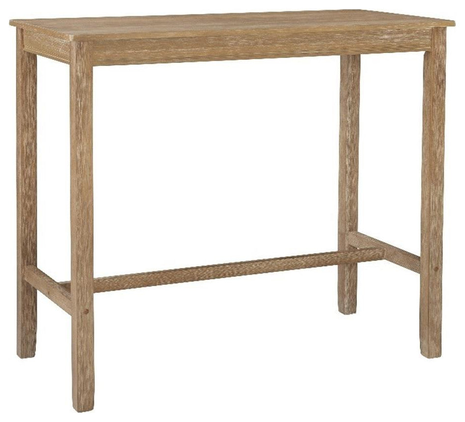 Linon Claridge Wood Bar Height Pub Table in Distressed Brown Finish
