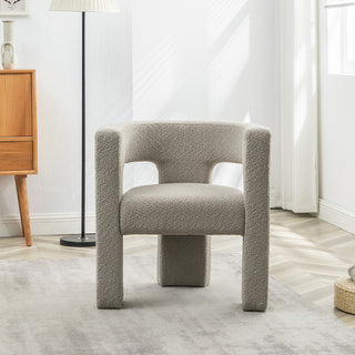 28" Wide Boucle Upholstered Square Armchair, Oatmeal
