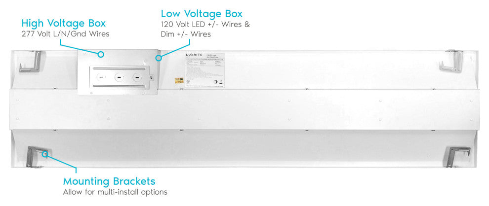 1x4 FT LED Troffer Panel 3 Color Options Dimmable Damp Rated 2 Pack