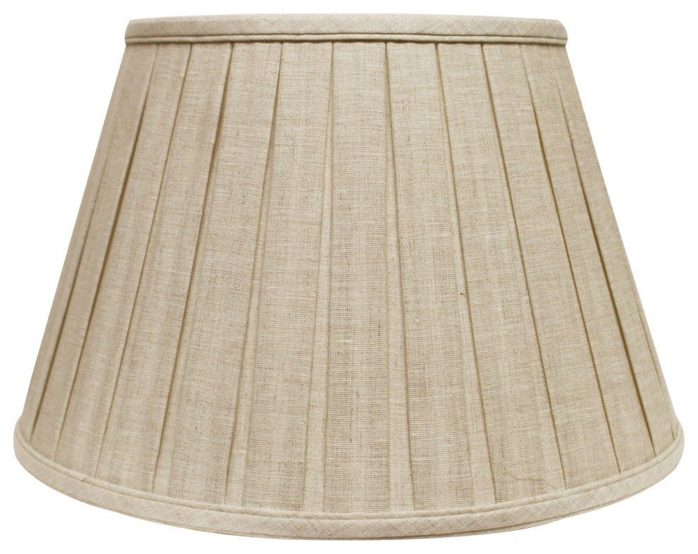 16" Cream Slanted Paperback Linen Lampshade With Box Pleat